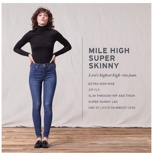 LEVIS MILE HIGH SUPER SKINNY DARK WASH JEAN SIZE31